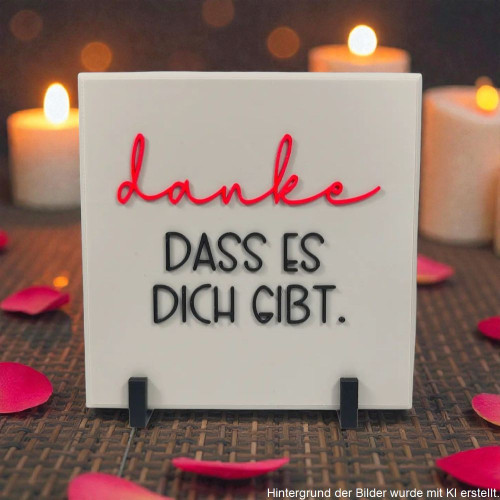 Statement Schild Danke dass es dich gibt 3D Druck